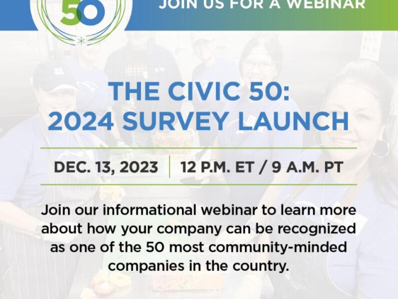 The Civic 50 survey launch graphic