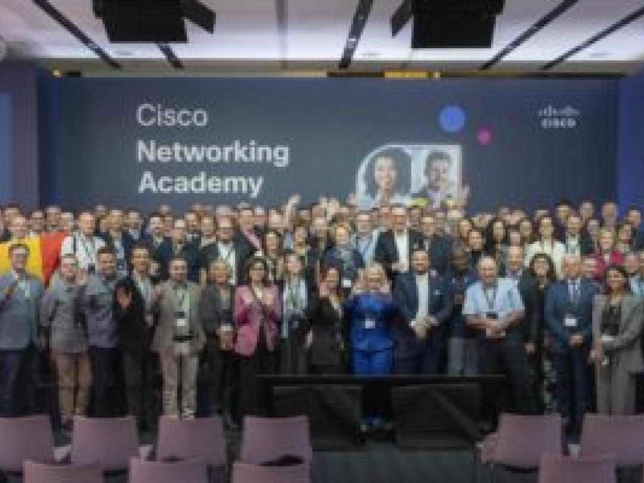 Group photo at Cisco Networking Academy