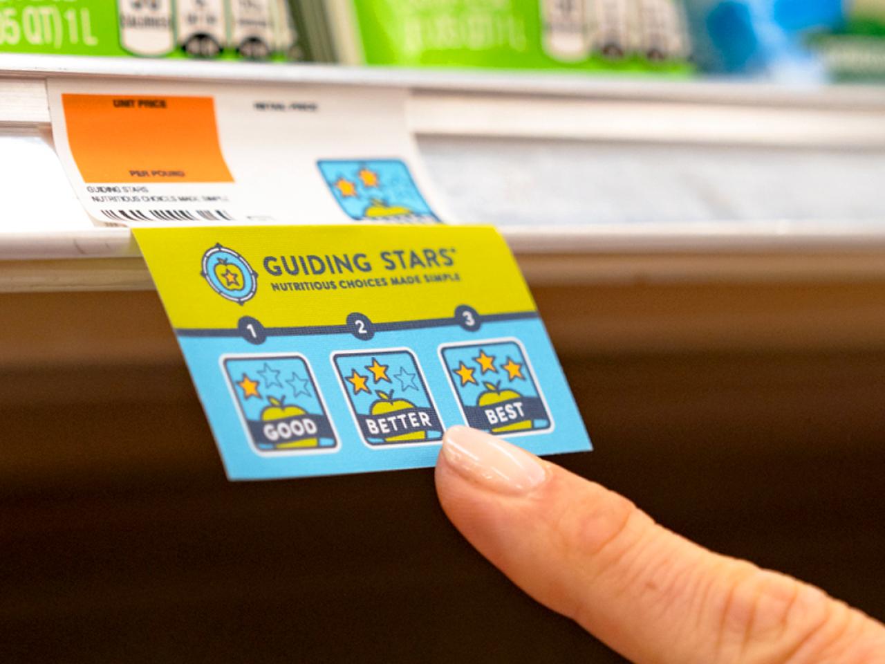 Guiding Stars shelf tag.