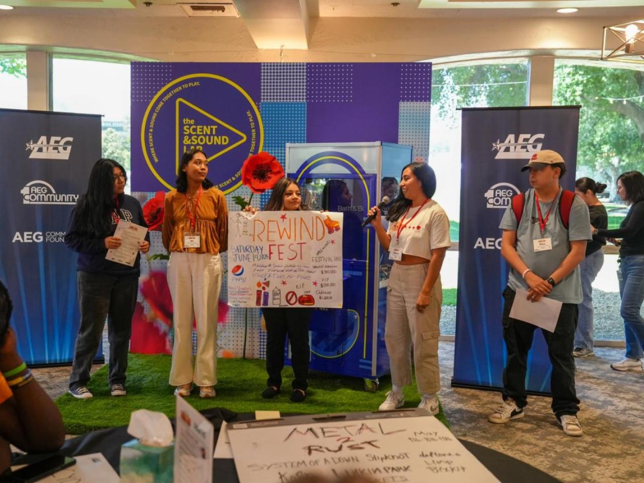 Students presented their festivals to industry professionals. 