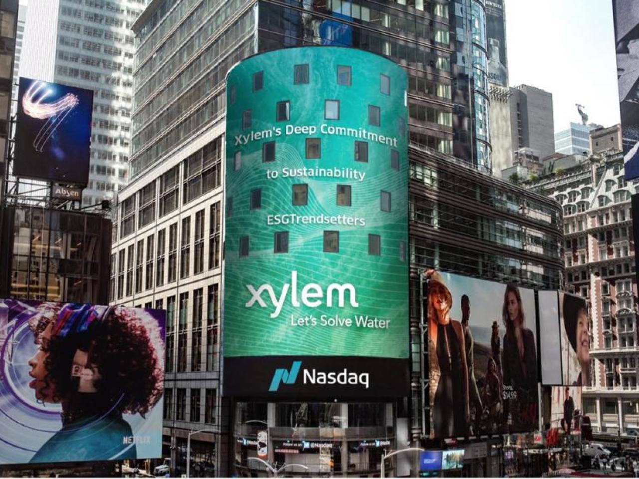 Xylem on the Nasdaq billboard