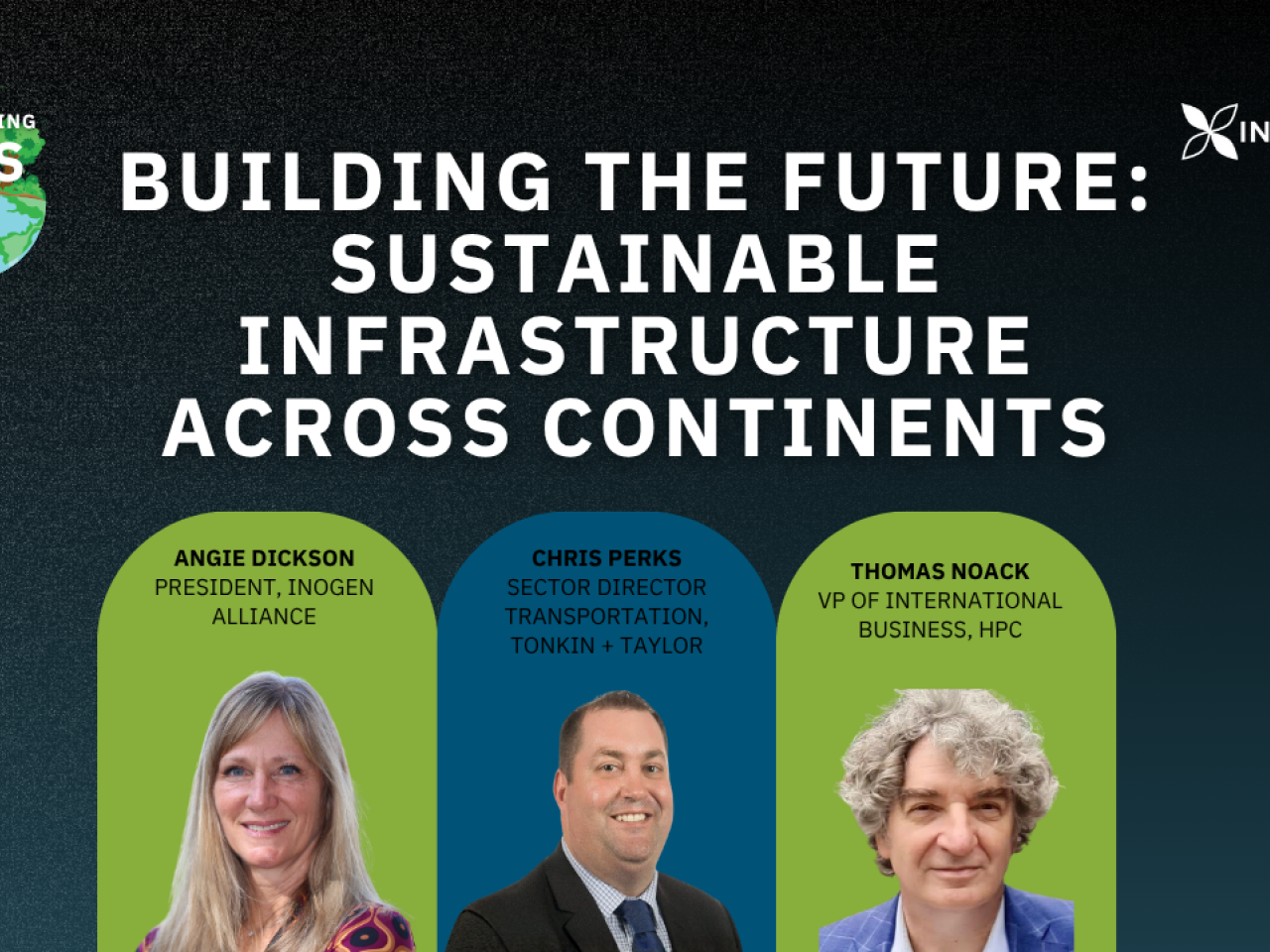 Photo showcasing the podcast title and guest speakers