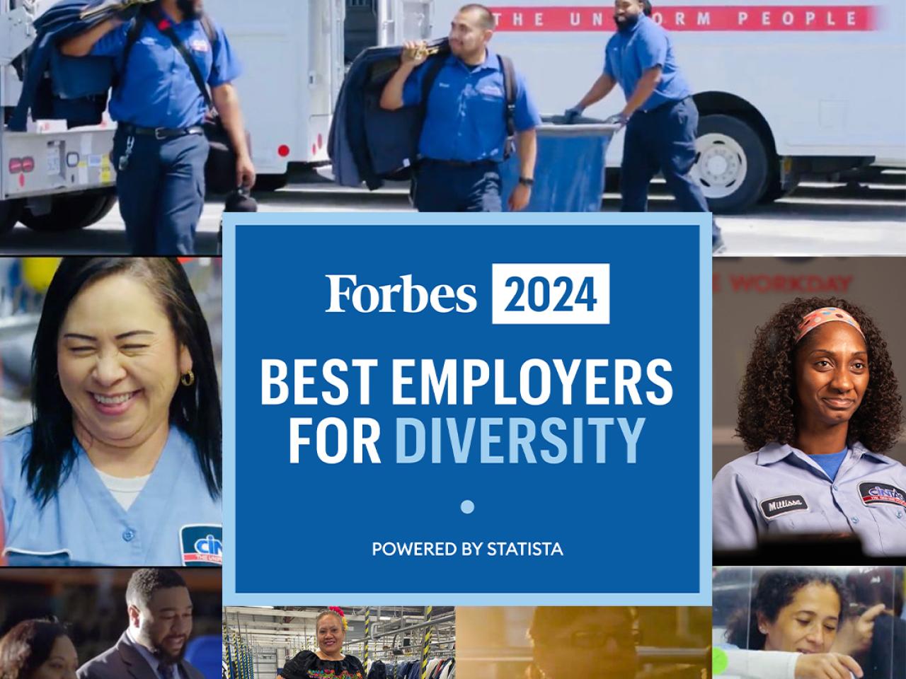 Forbes 2024 Best Employers for Diversity collage of Cintas employees