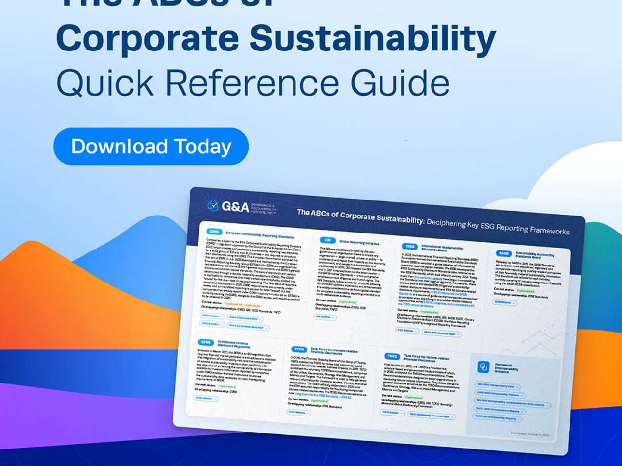 G&A's ABCs of Corporate Sustainability Quick Reference Guide G&A's ABCs of Corporate Sustainability Quick Reference Guide