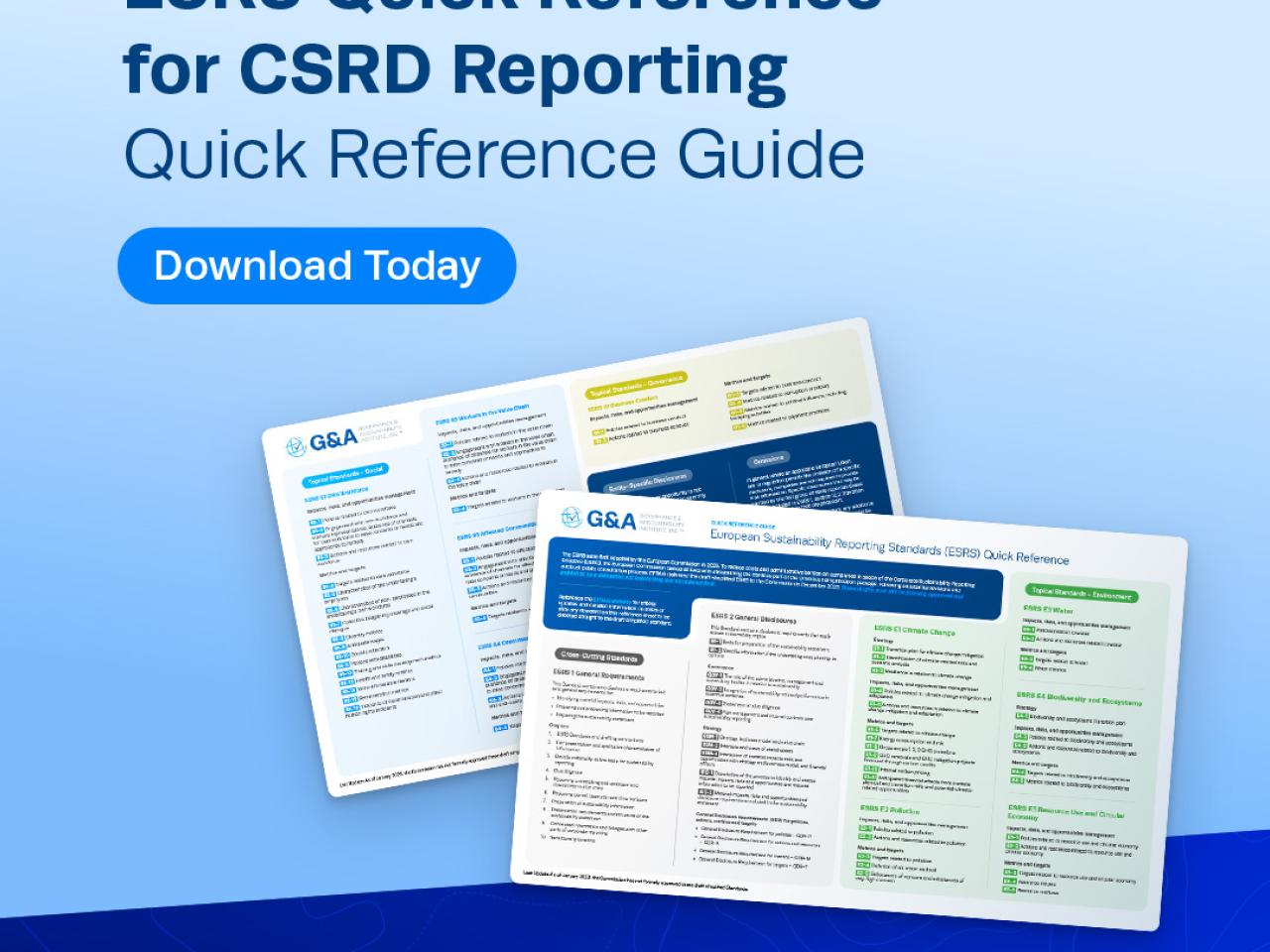 G&A's ESRS Quick Reference Guide for CSRD Reporting Quick Reference Guide