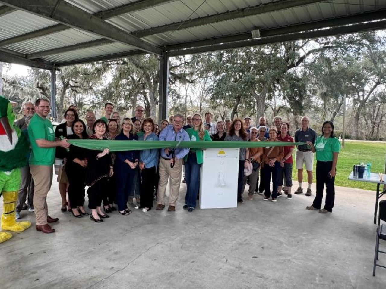 Members from Gulf Coast Bird Observatory and Green Mountain Energy Sun Club at the "Flip the Switch" event on January 8.
