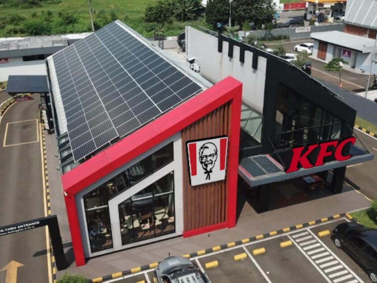 Aerial shot of KFC 