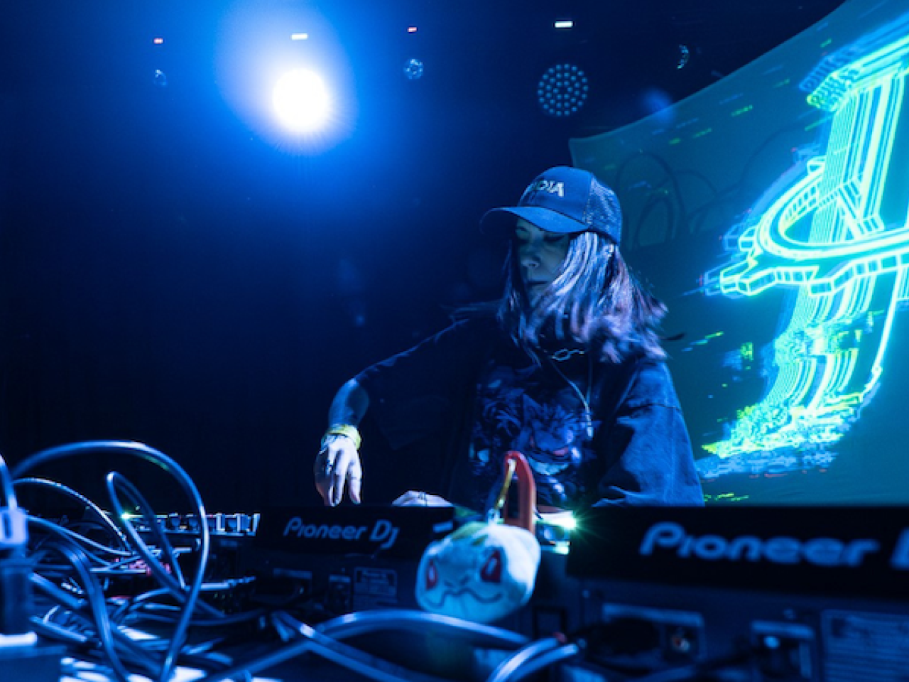 Tessa working her magic as a DJ.