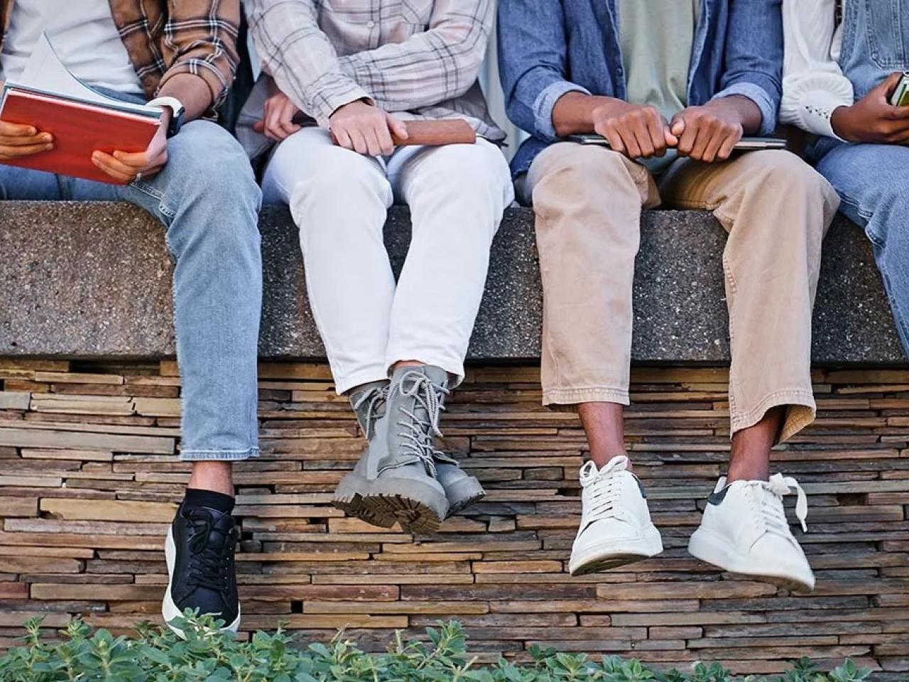 students sitting in a row
