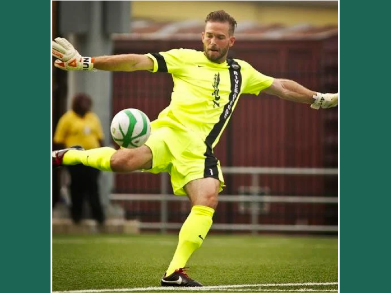 Hunter Gilstrap playing soccer.