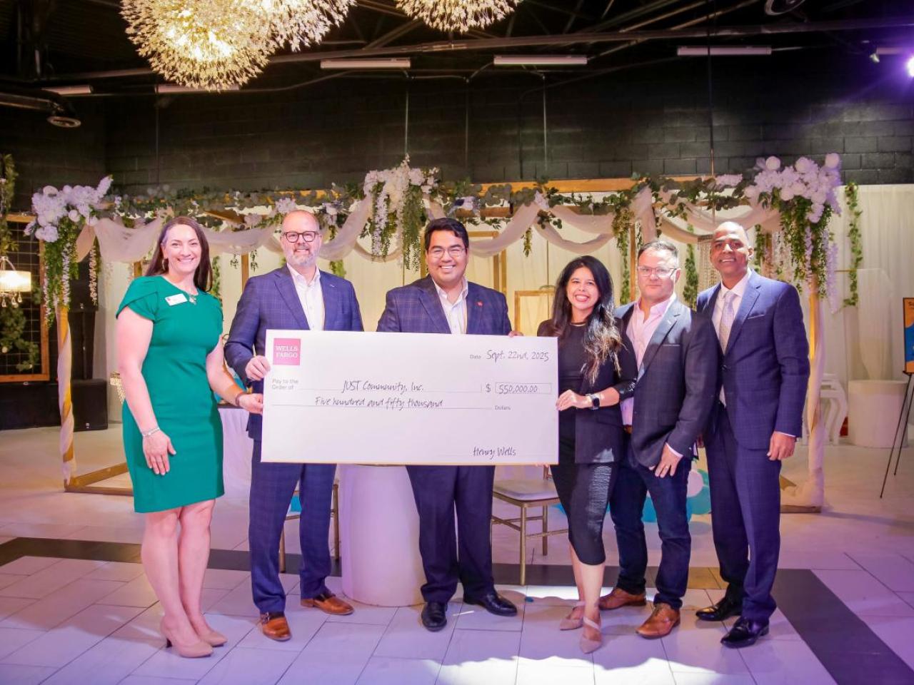Wells Fargo presented JUST representatives with a grant to help small business owners across Texas.
