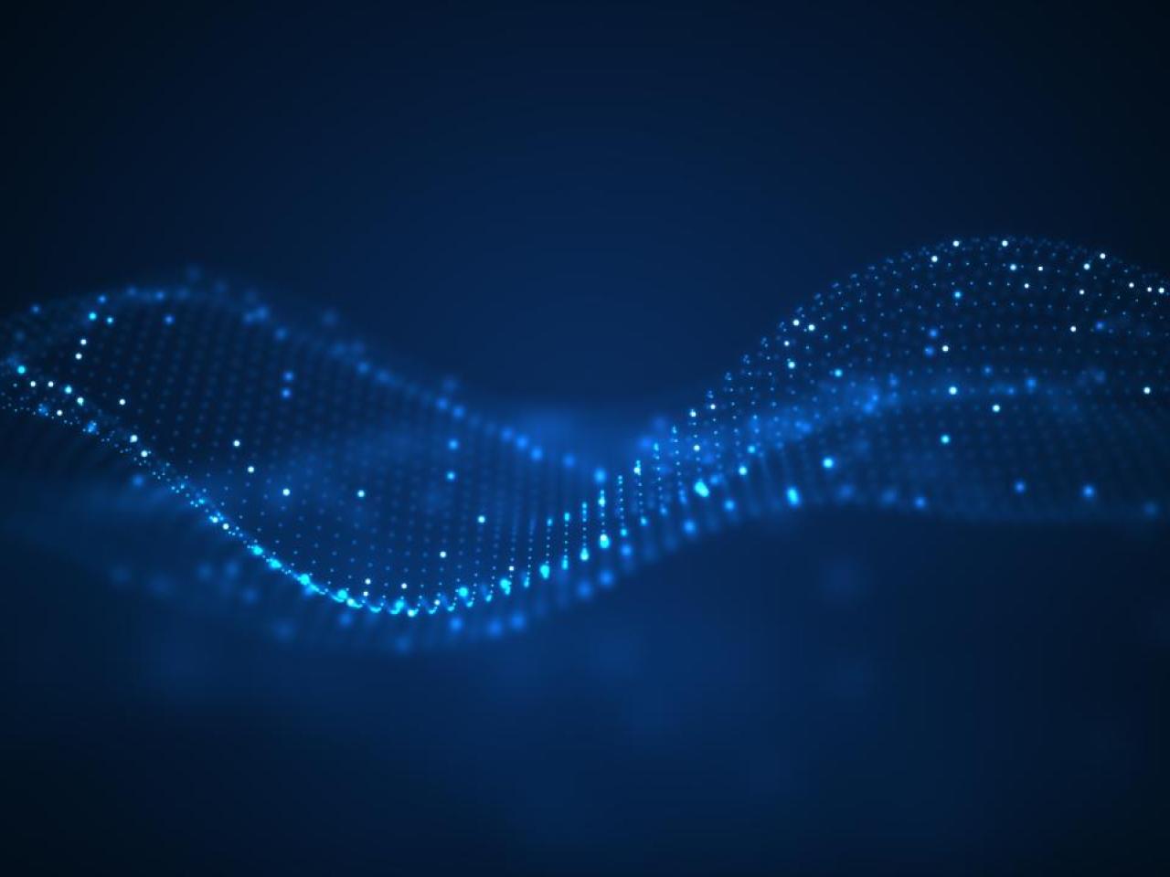 Blue wave digital visualization