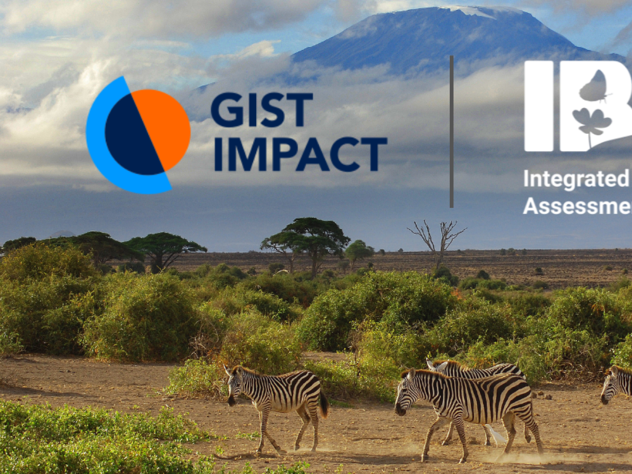 The GIST Impact and IBAT logos set against a backdrop of Kilimanjaro.
