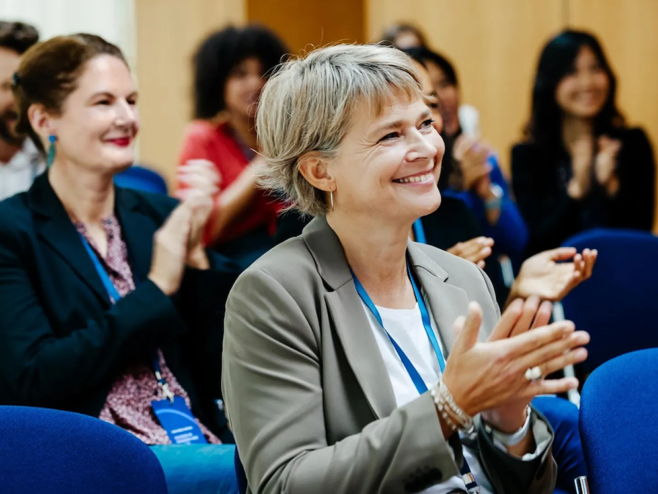 Group of people attending a conference.