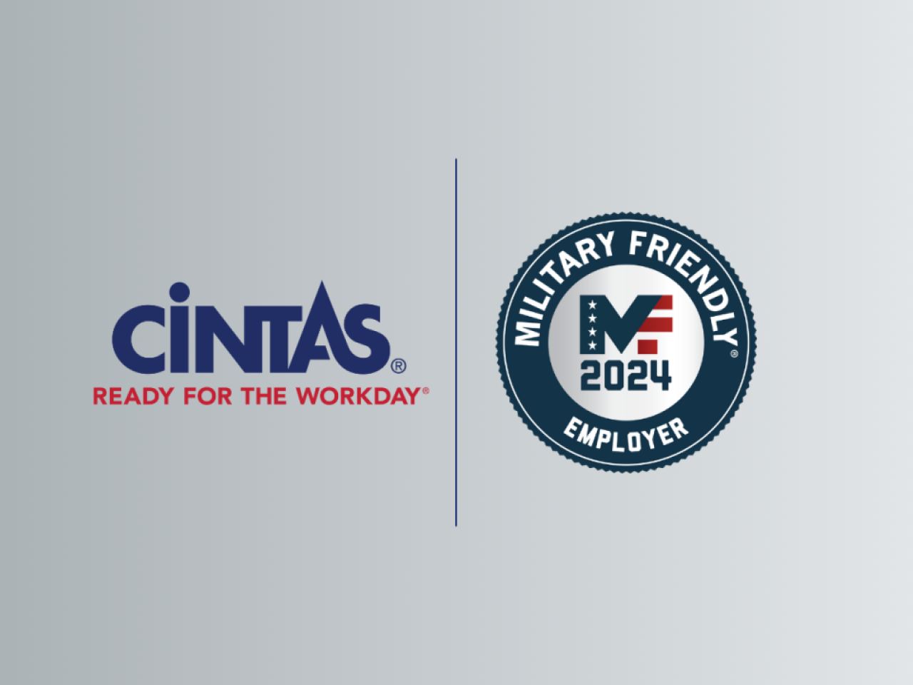 Cintas logo and Military Friendly Employer logo 