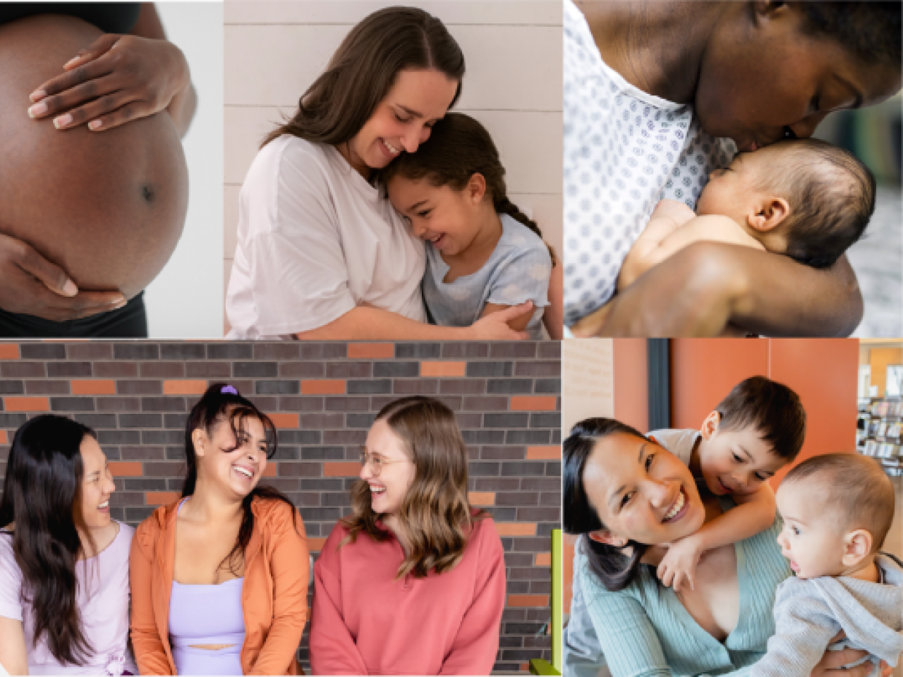 Collage of photos of women, girls, and babies