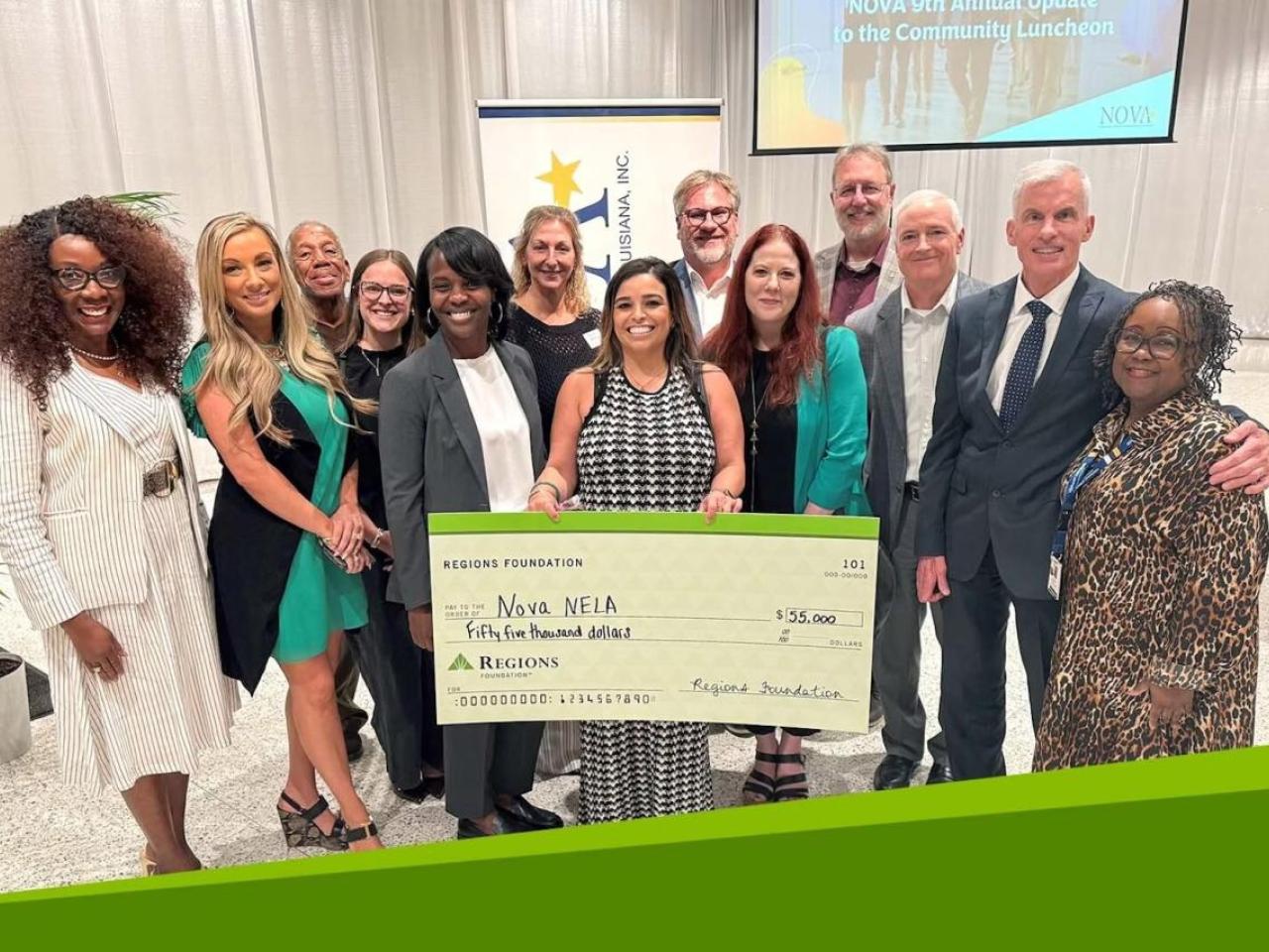 Group photo at check presentation