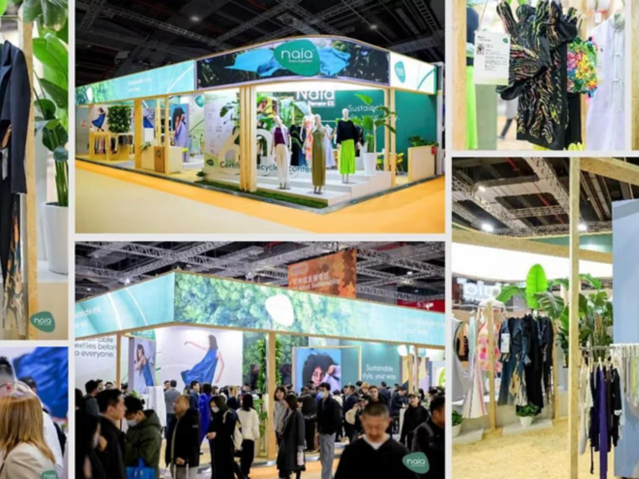 Collage of images from the event. Clothing displays and participants.