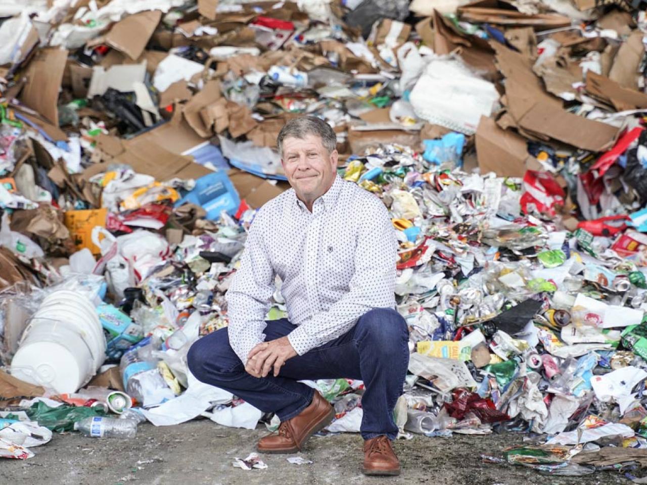 Napa Recycling general manager Greg Kelley at the company's facility where it processes recyclable materials it collects.