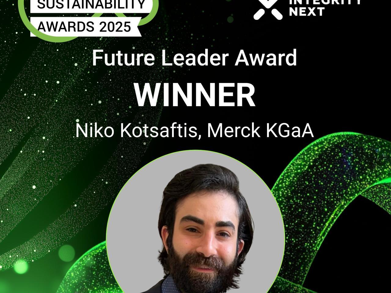 World Sustainability Award Winner, Niko Kotsaftis, of Merck KGaA