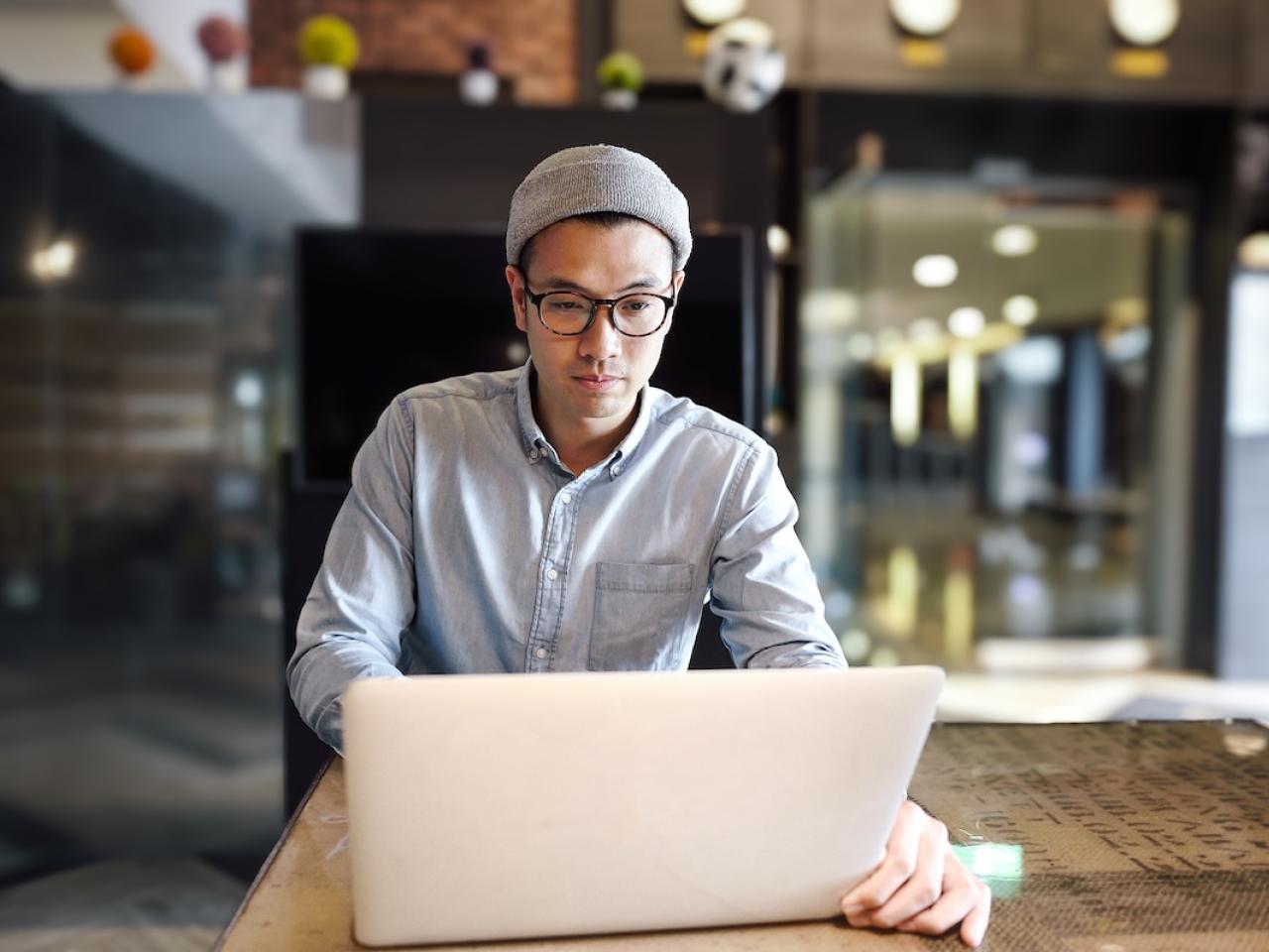person with a laptop