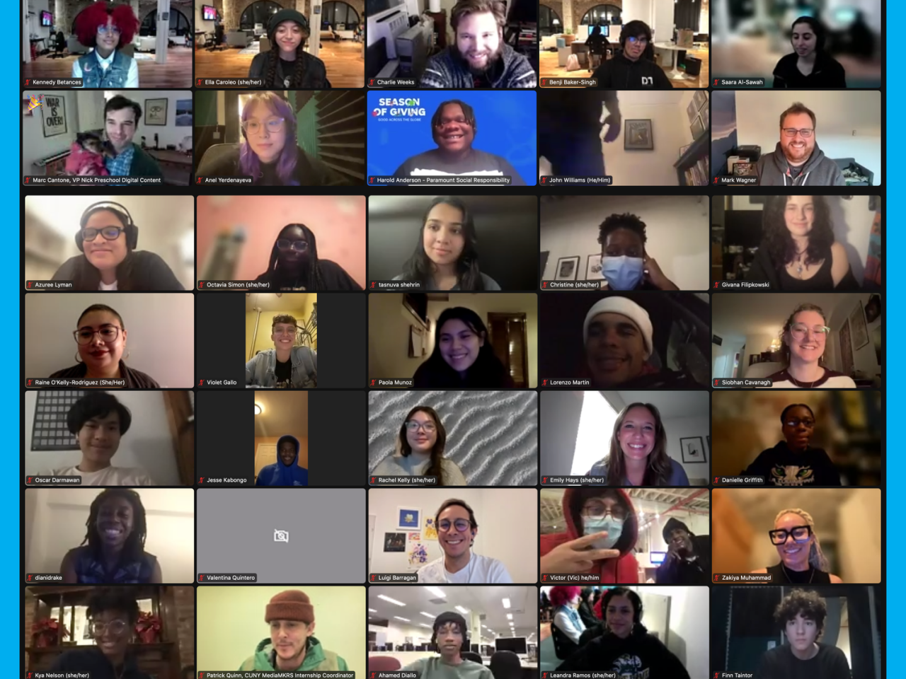 A screenshot of a virtual meeting with 65 attendees.