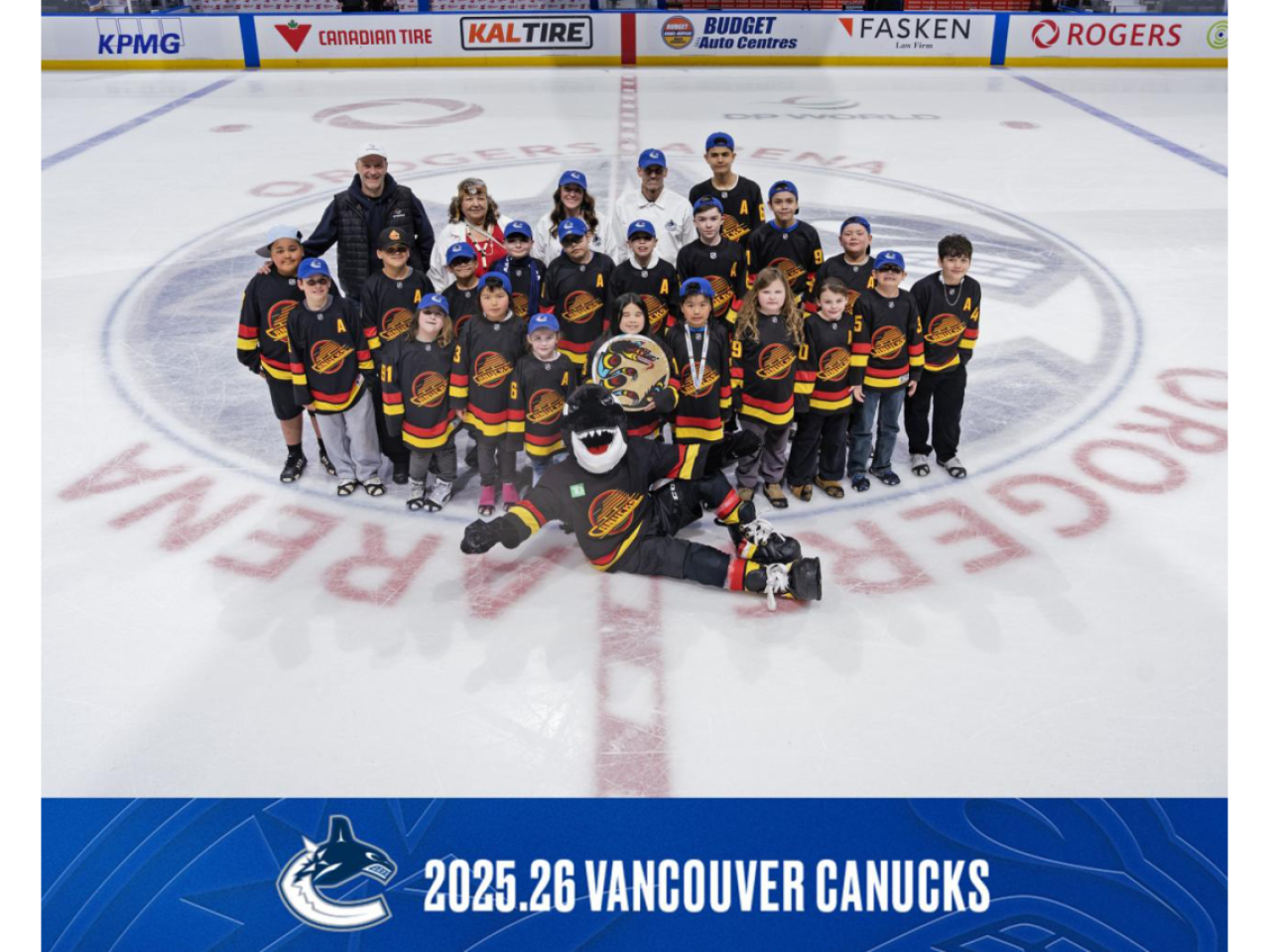 Salish Storm youth hockey team on the ice