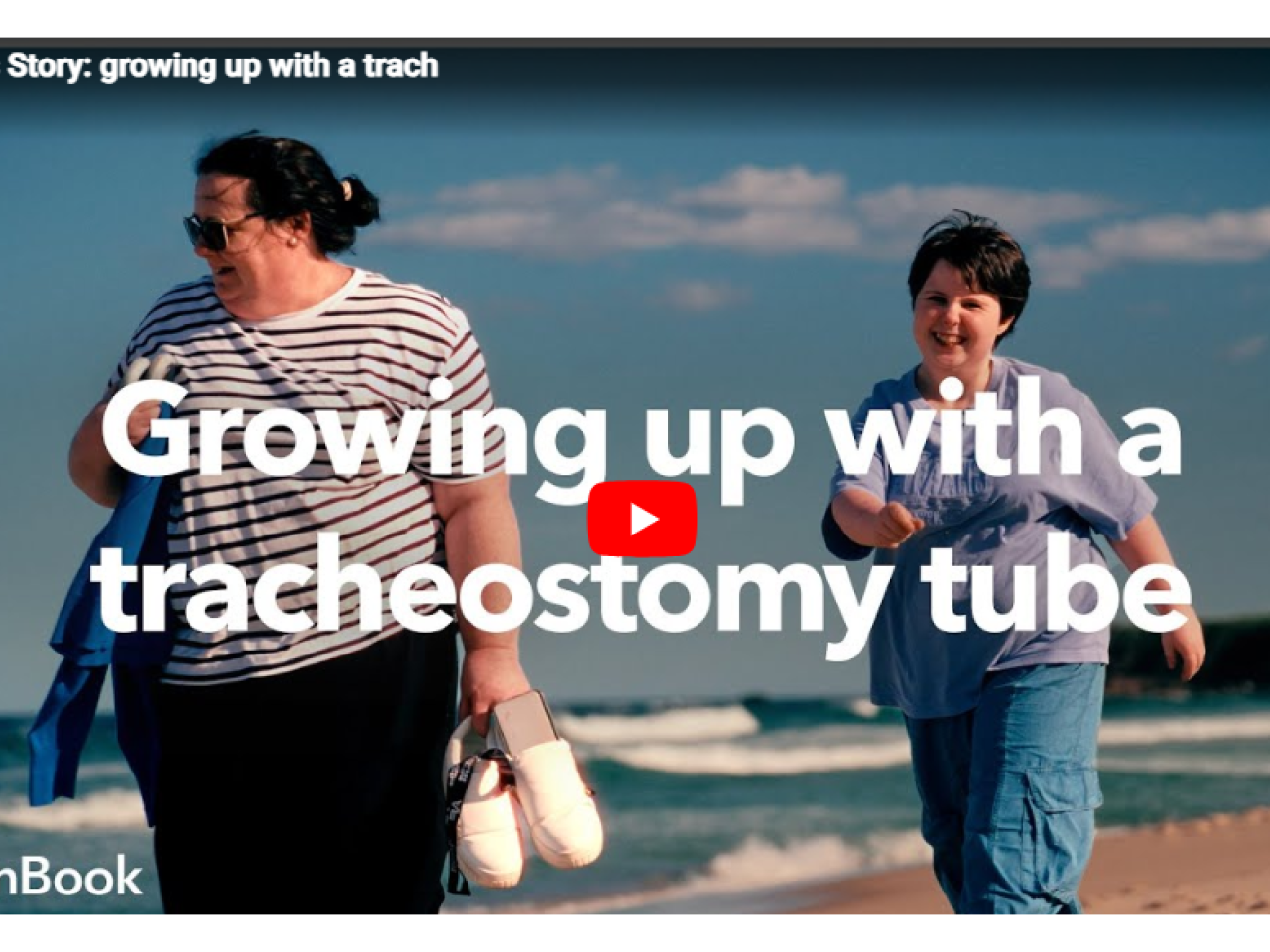 Grace with her mom walking on the beach