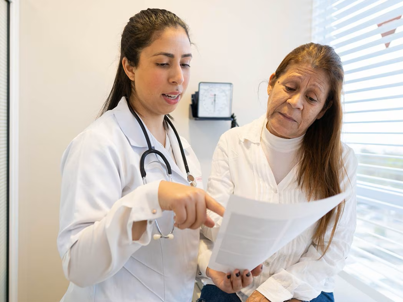 Doctor explaining test results