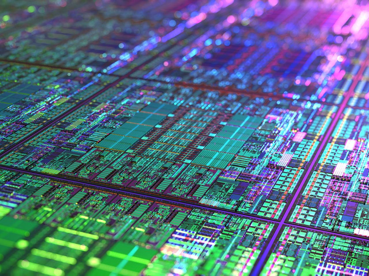 Close up photo of a semiconductor.