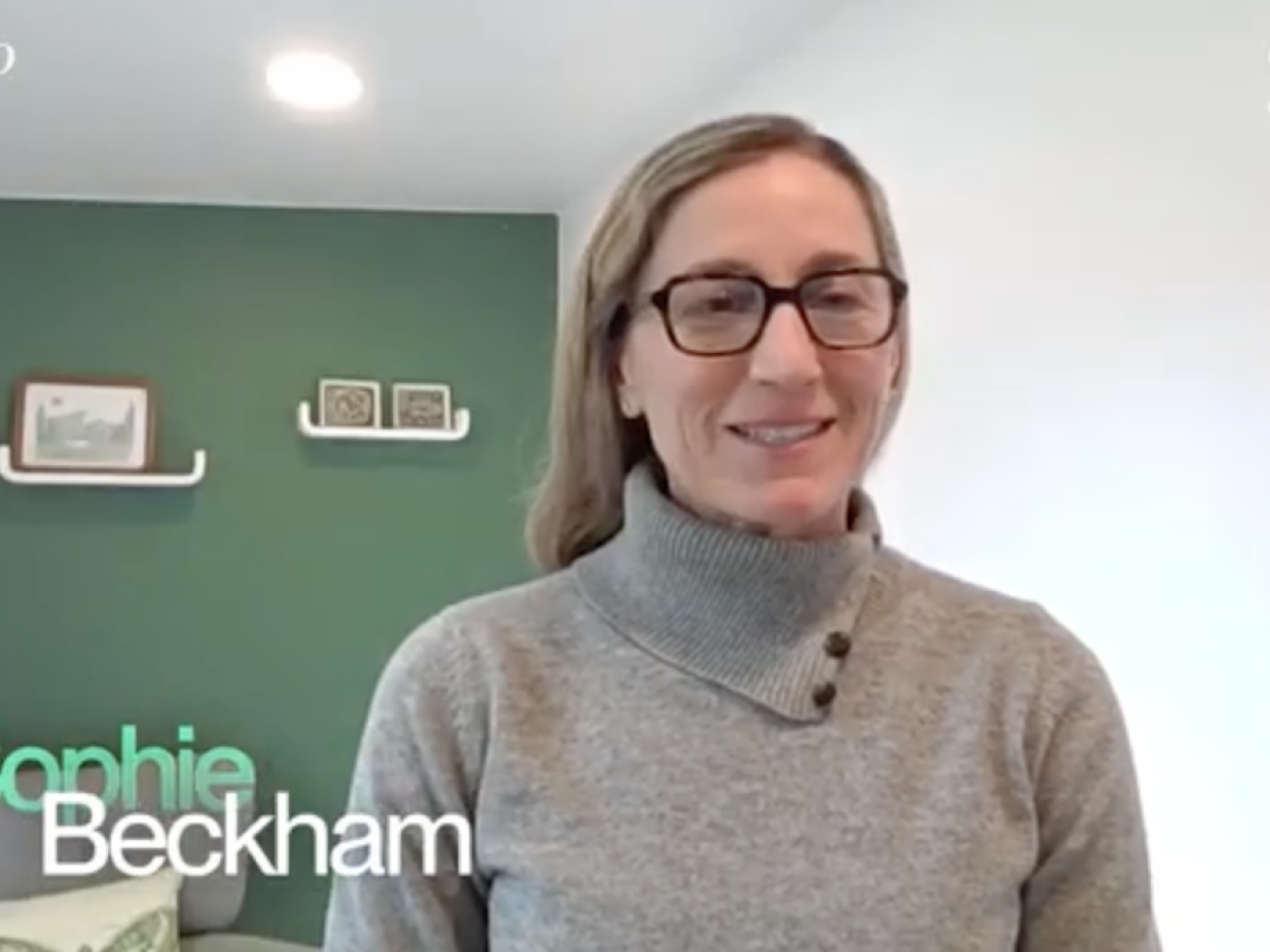 Sophie Beckham speaking on the podcast 