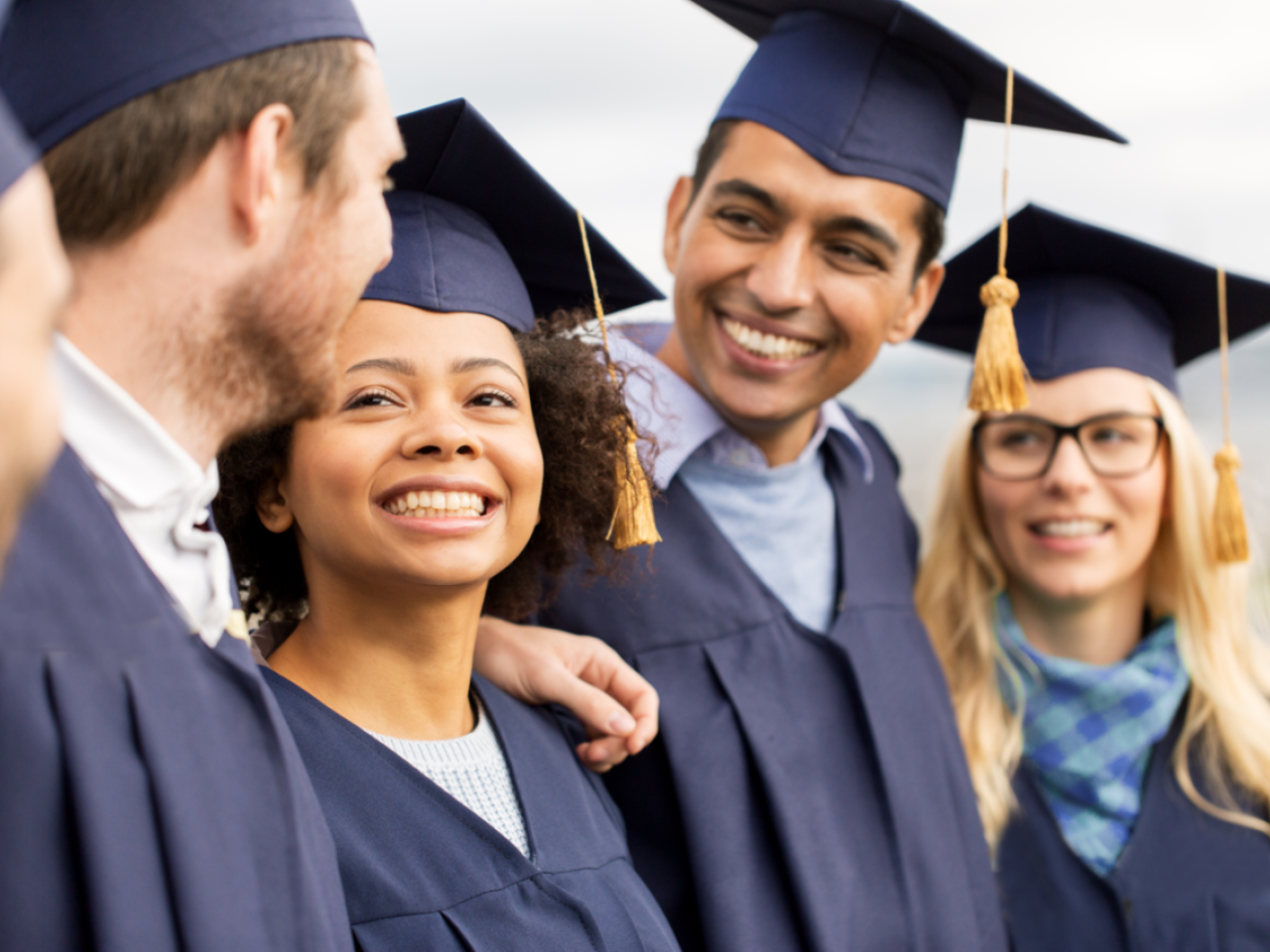 Students at graduation ceremony