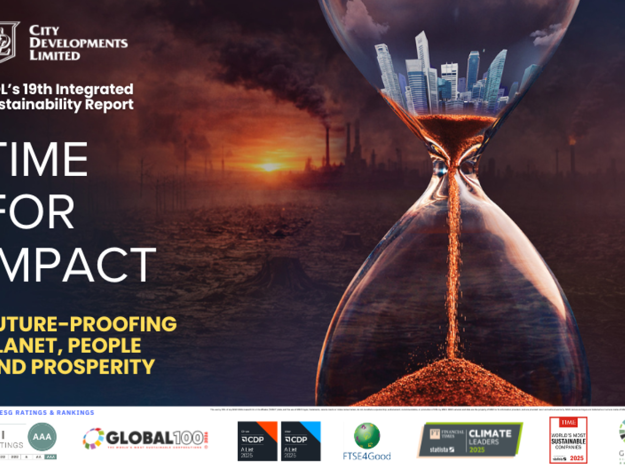 "Time for Impact" with image of an hourglass