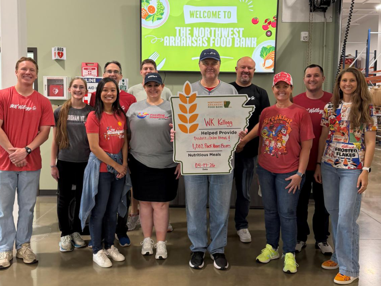 A team from Lancaster volunteering at The Northwest Arkansas Food Bank
