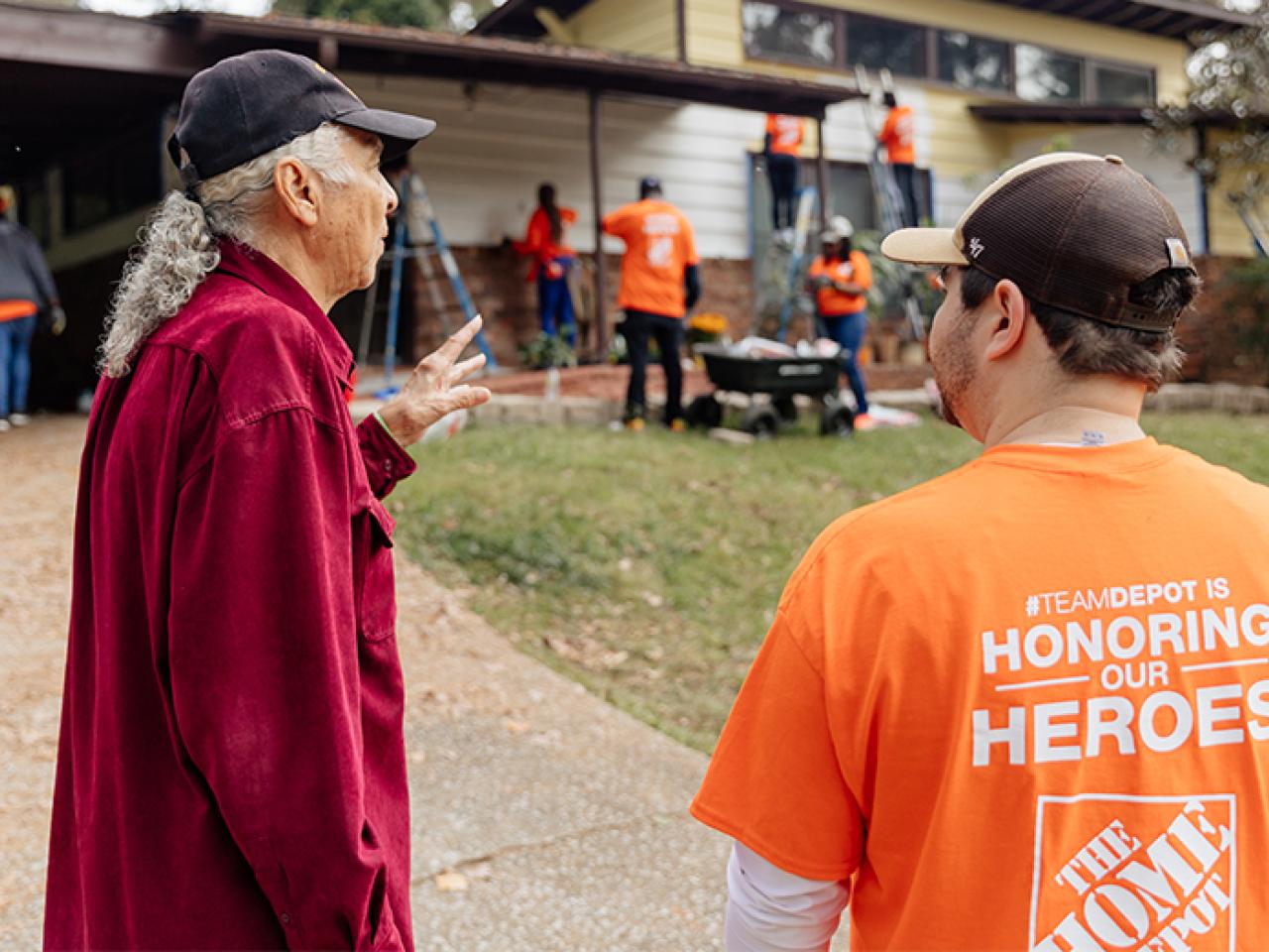 The Home Depot Foundation volunteers work on a house.