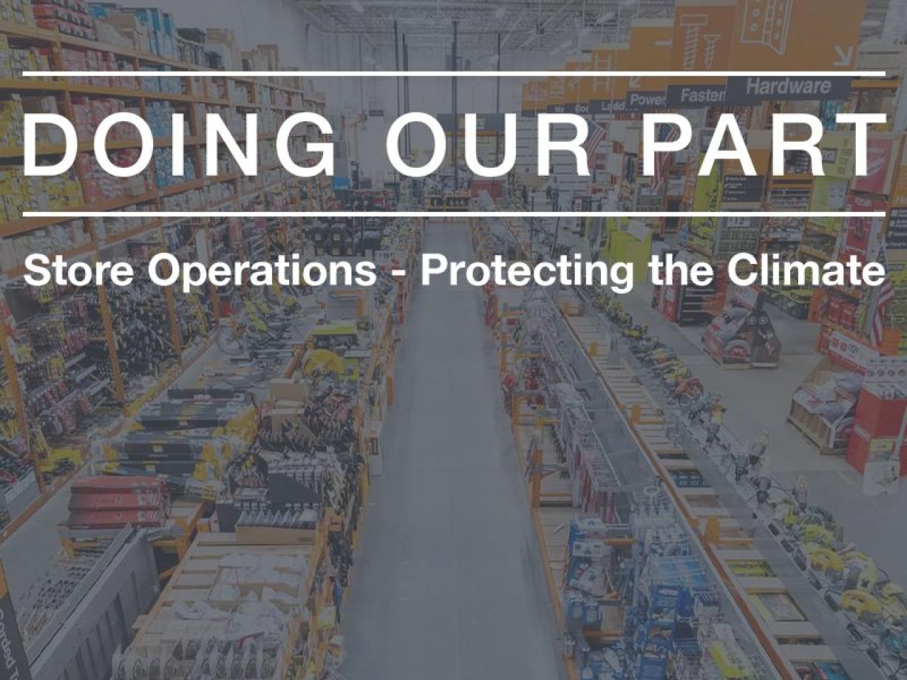 Doing Our Part: Store Operations, Protecting the Climate.