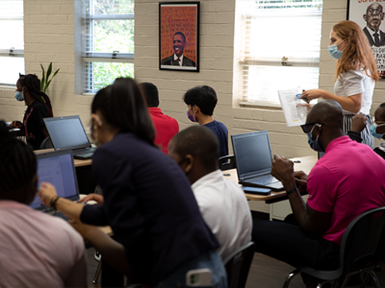 group of students in classroom 