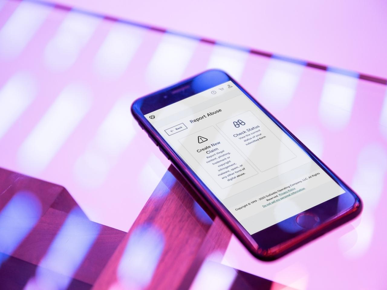 Smartphone on a table.