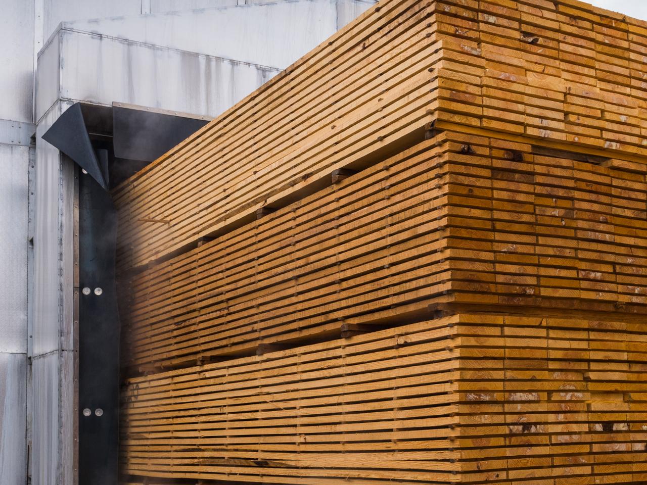 Large piles of wood