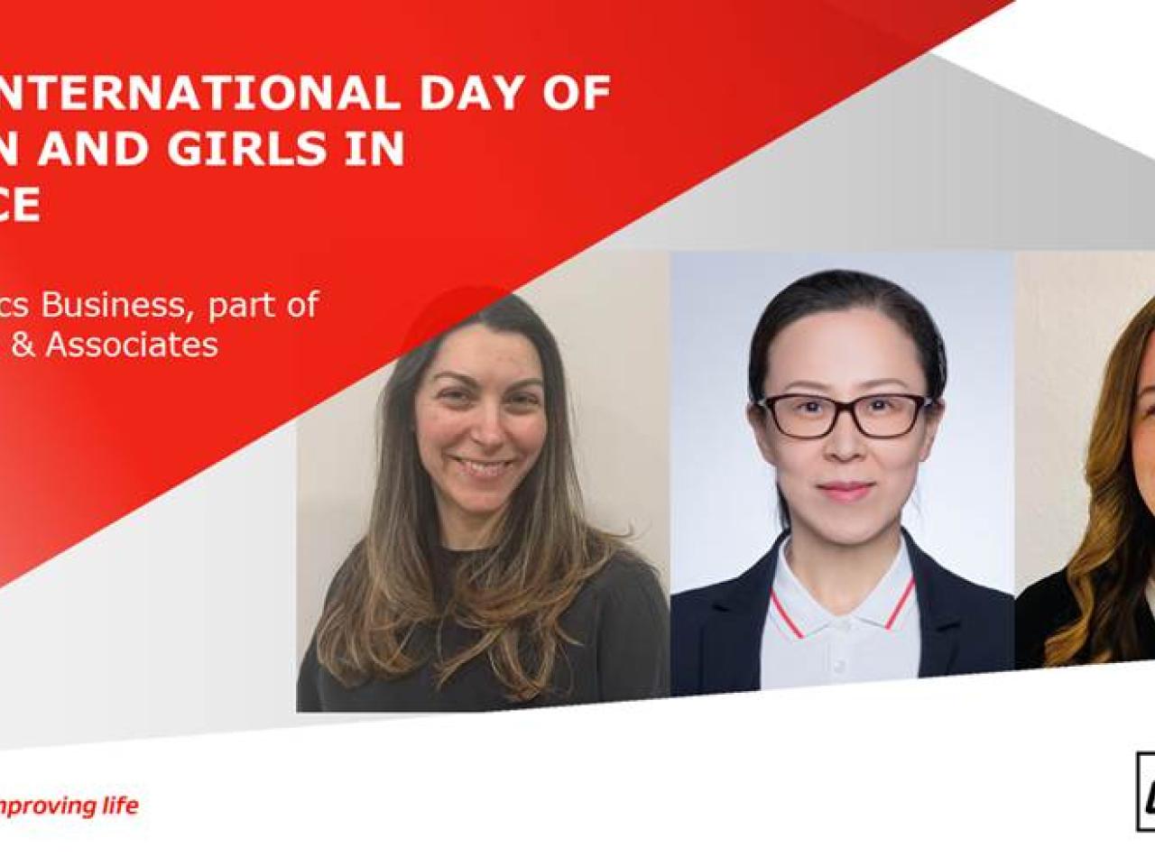 "2026 INTERNATIONAL DAY OF WOMEN AND GIRLS IN SCIENCE" above photos of three women