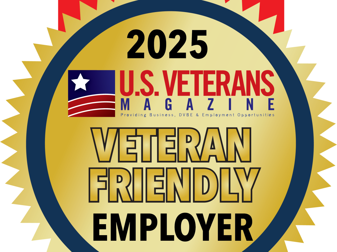 2025 U.S. Veterans Magazine Veteran Friendly Employer logo
