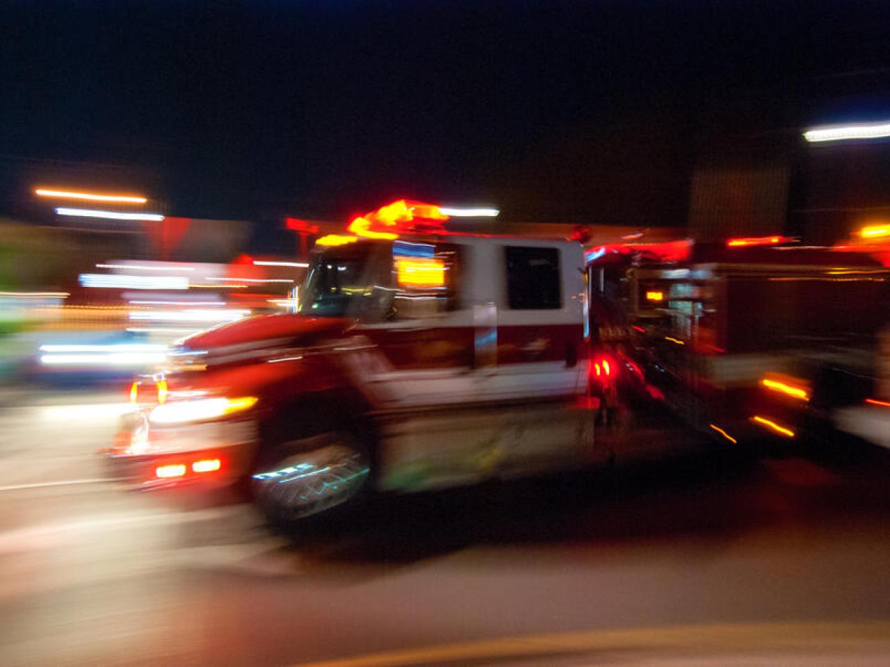 Emergency vehicle in motion