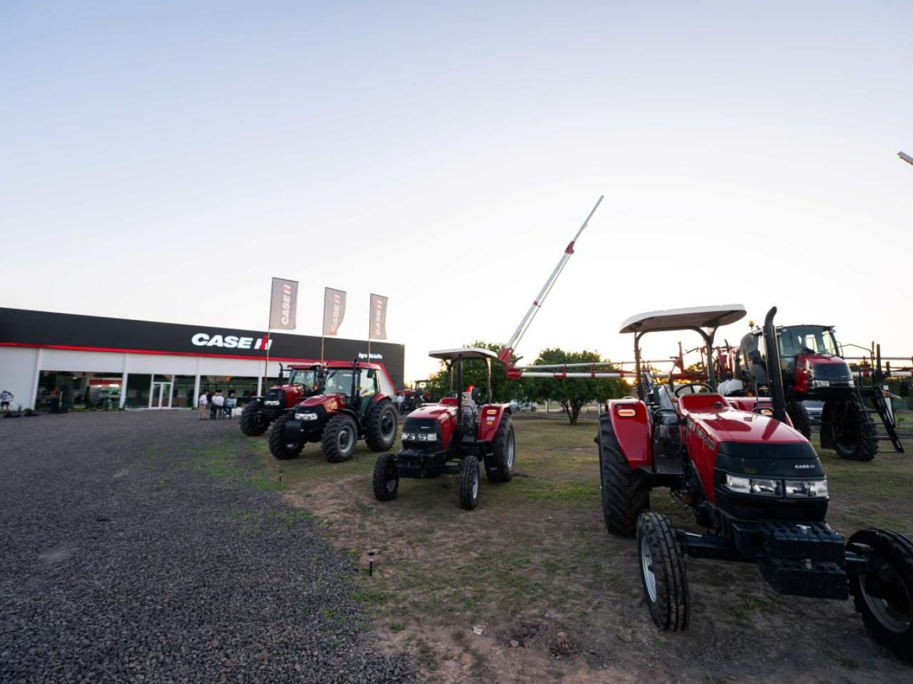 Tractors outside a Case IH dealership