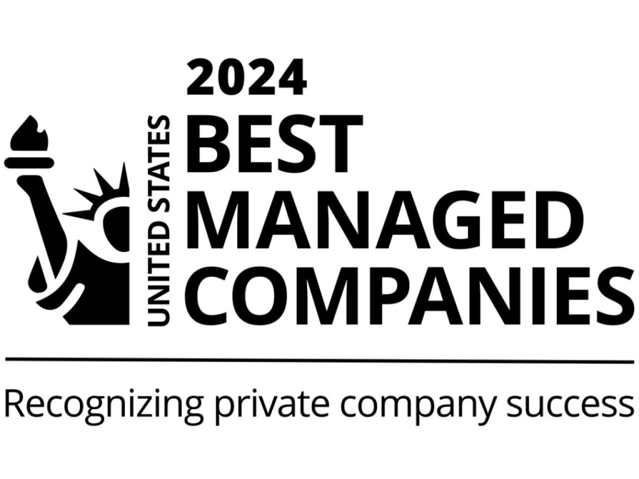 "2024 United States Best Managed Companies. Recognizing private company success" badge.