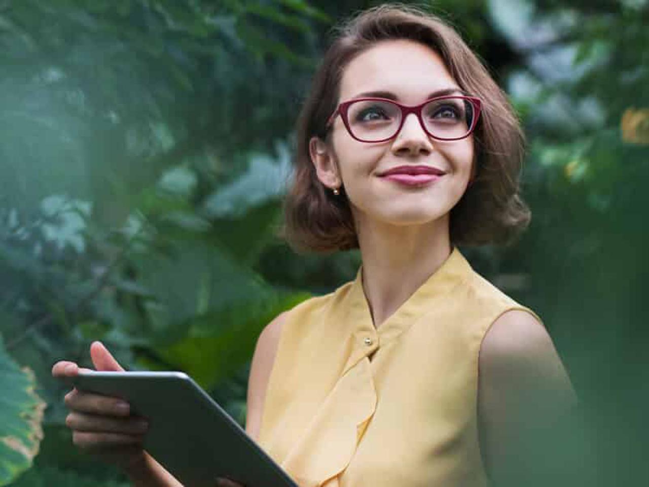 person holding a computer tablet