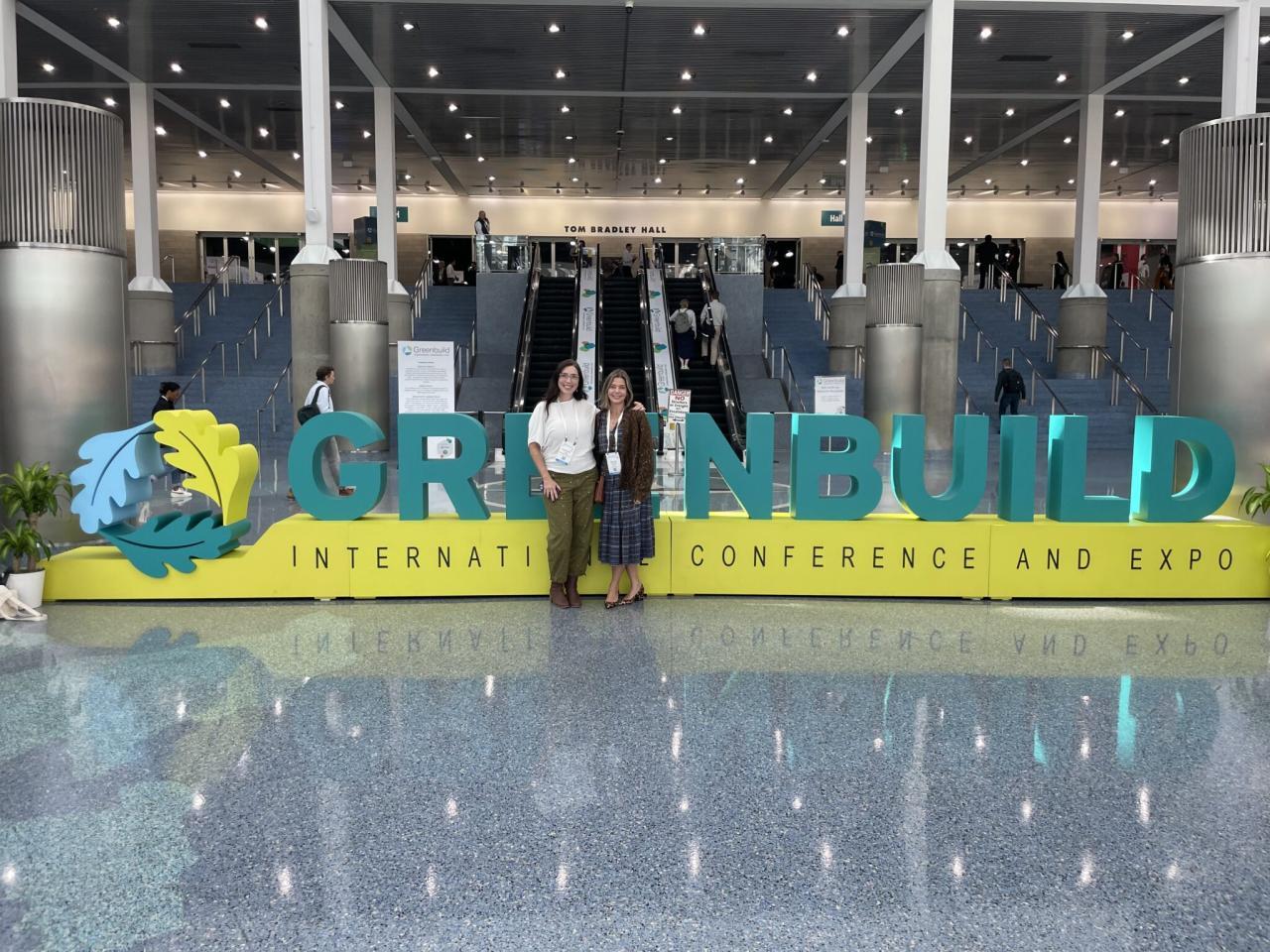 Rachel Lincoln Sarnoff of Cascale and Scarlette Tapp of Sustainable Furnishings Council at Greenbuild in Los Angeles November 2025