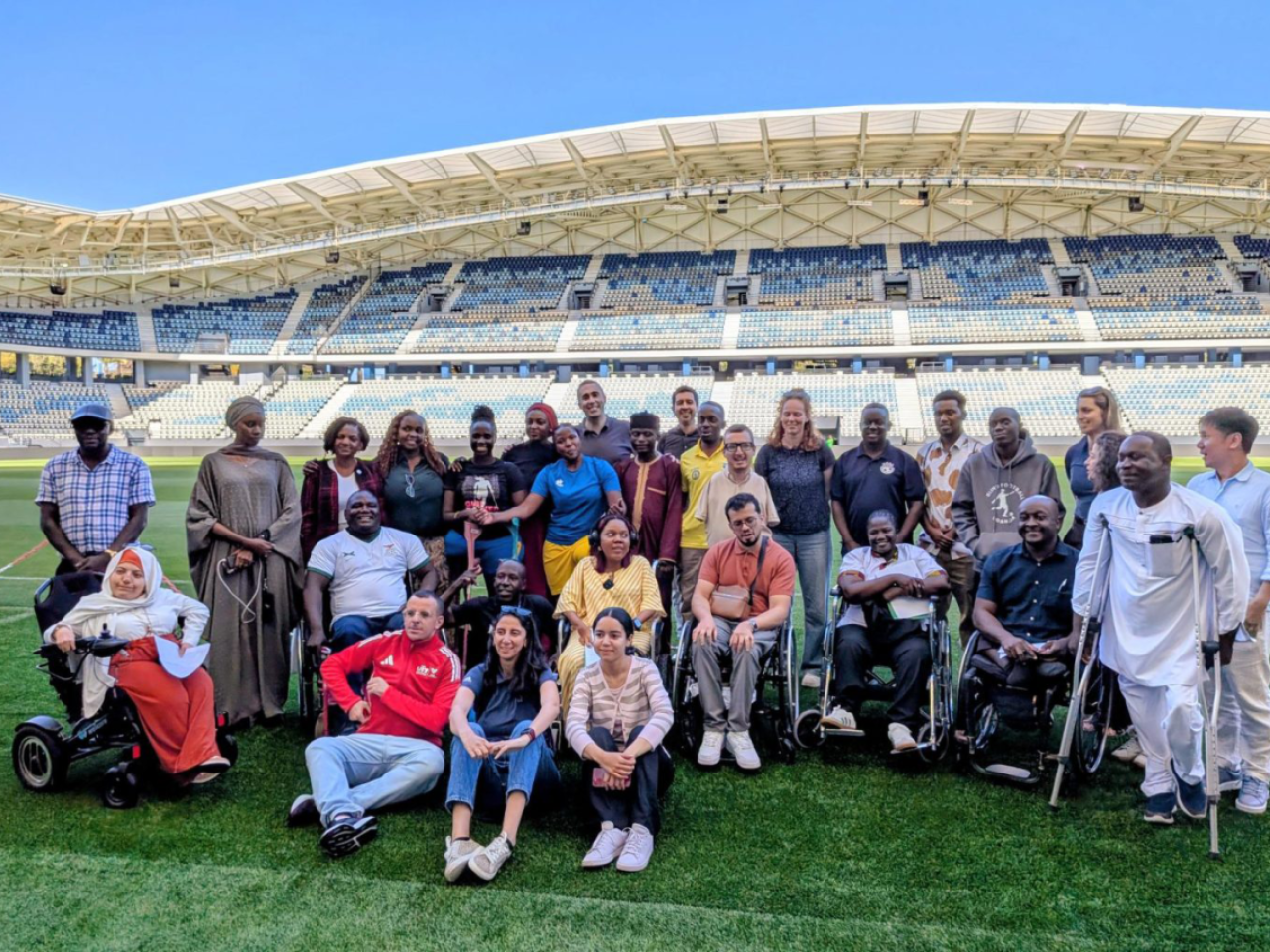 group on athletic field