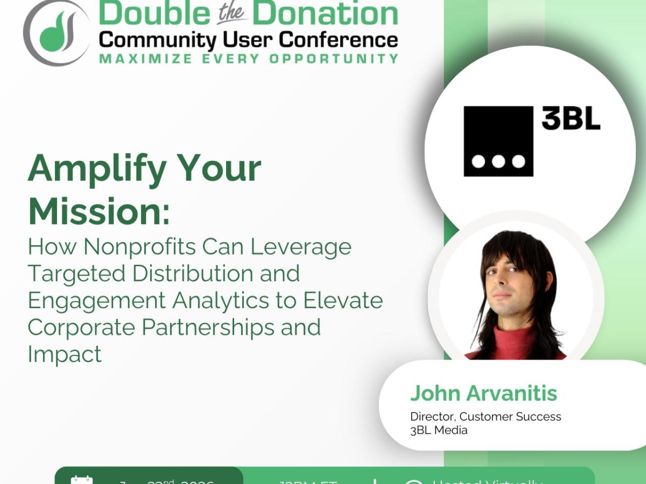 Double the Donation, Amplify Your Mission event poster