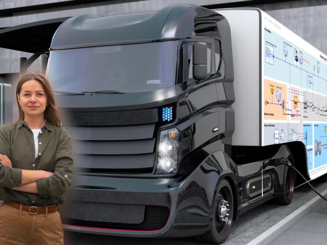 Lara in front of her truck