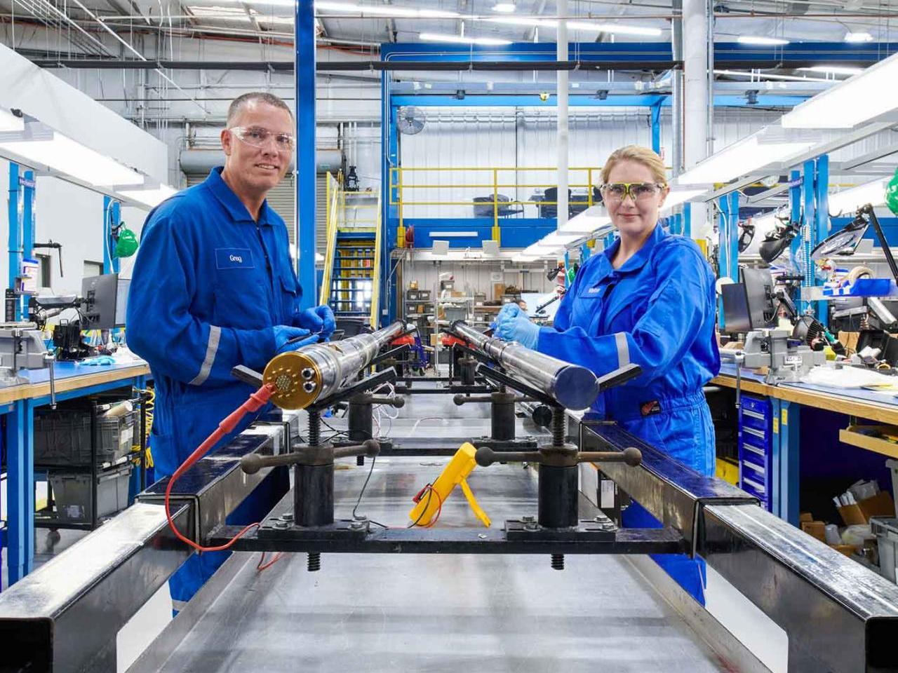 Two people at work